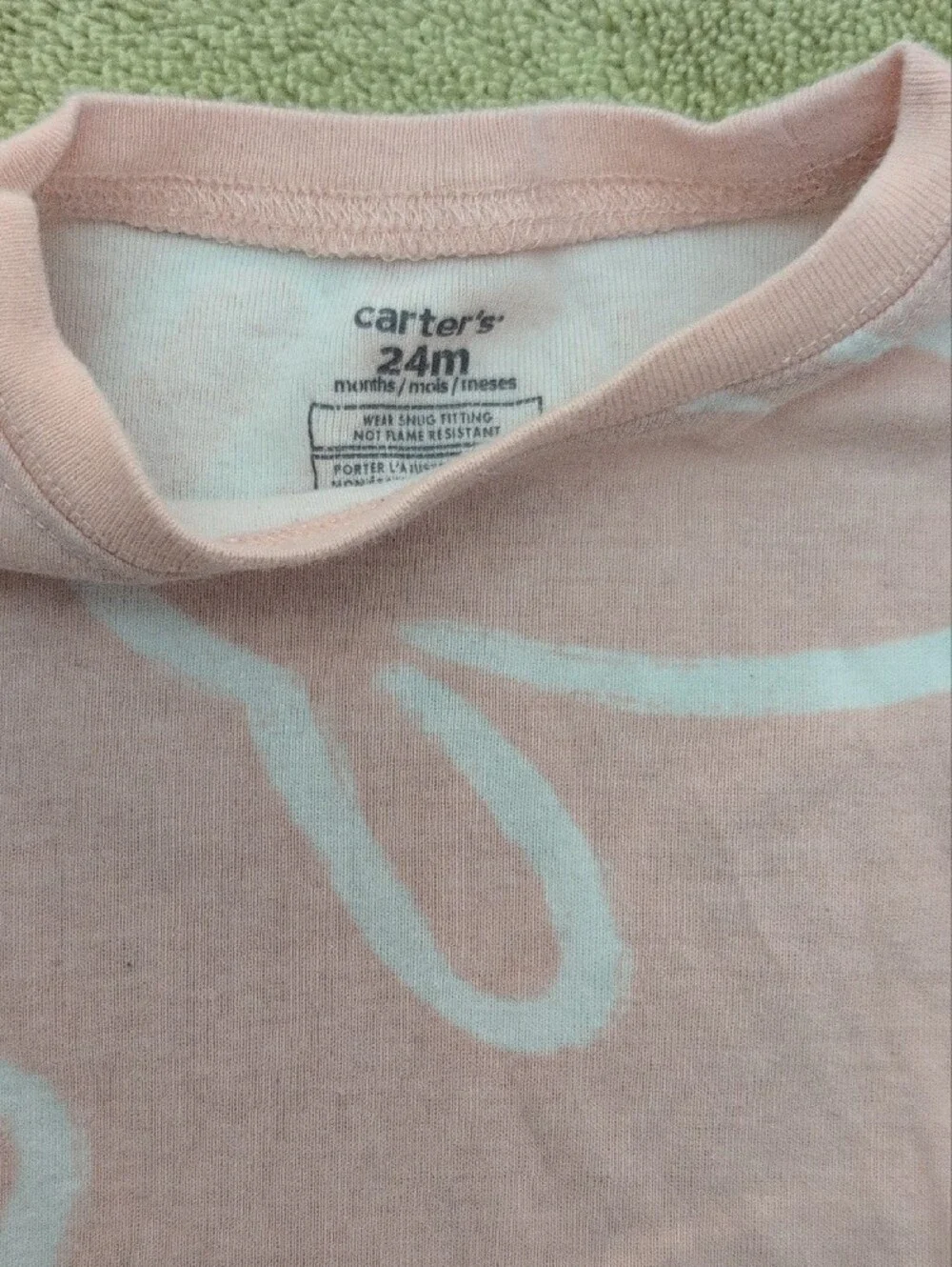 Carter's Light Pink Bunny Two-Piece Pajama Set